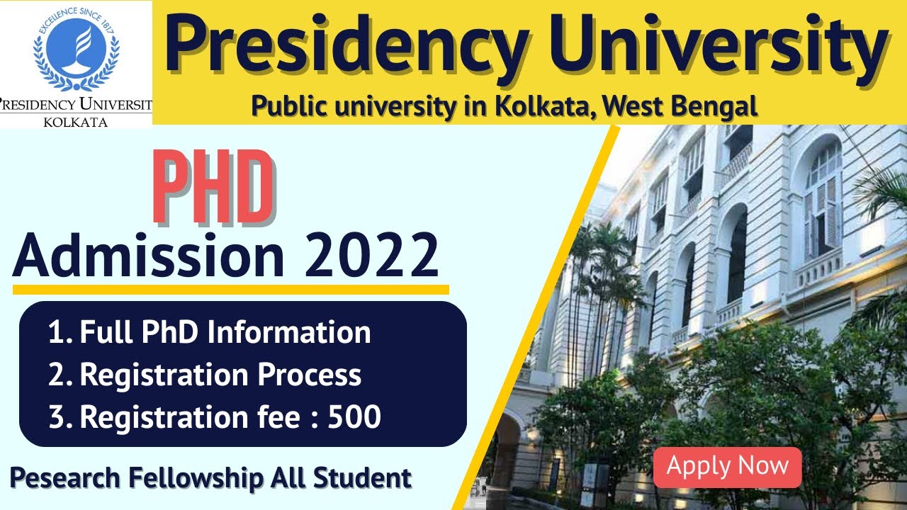 New PhD Admission 2022 | PhD in Presidency University | west bengal public  university 