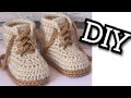 Baby Booties Converse Lace up shoes Easy (0_1 )year  DIY Crochet Baby Sneakers