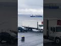 Cargo ship with wind turbines blades
