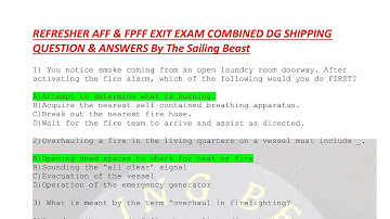 Refresher AFF & FPFF Exit Exam DG Shipping Questions With Answers Combined Set 3