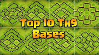 Top 10 Best Town Hall 9 (TH9) Trophy/Hybrid Base 2020 With Copy Links - Clash Of Clans