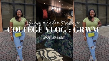 FIRST DAY BACK OF COLLEGE!! | GRWM & VLOG | SPRING SEMESTER | FRESHMAN