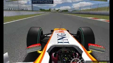 rFactor F1 RFT 2009 Fernando Alonso OnBoard lap in Barcelona