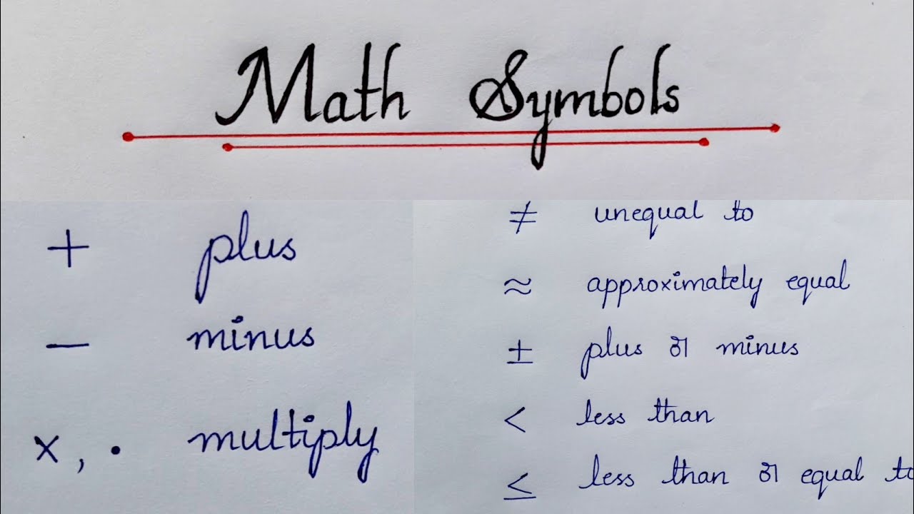 How To Use In Math Math Symbols (used in maths)for children//#mathematics #education - YouTube