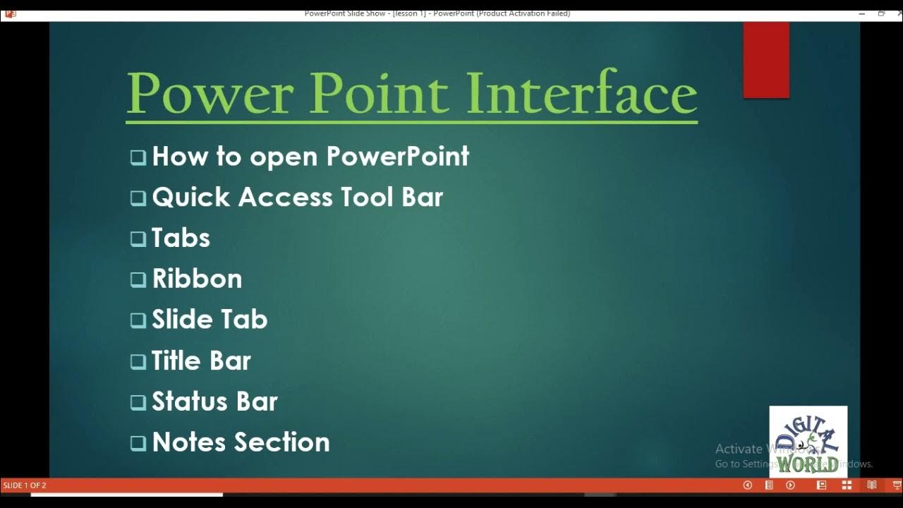 MS powerpoint interface #hindi #slide #intro #presentation #office #ppt ...