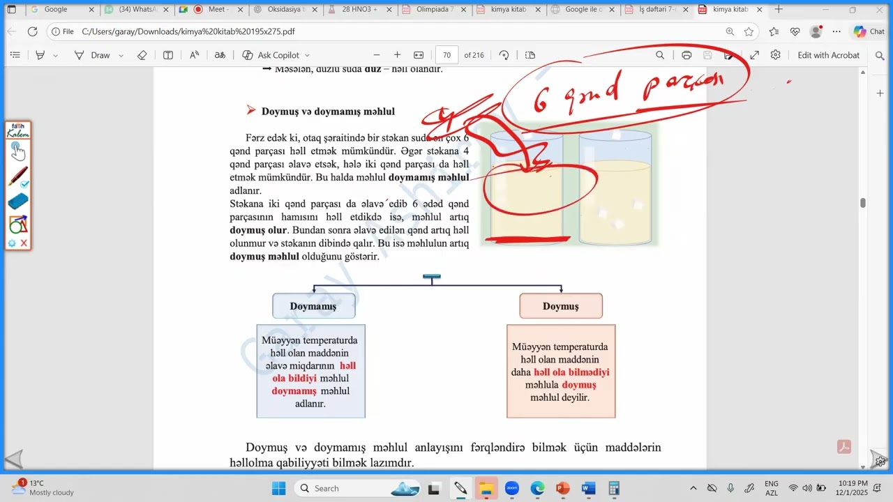 hellolma RFM mehlul movzu ve model test izahlari Kimya  həllolma Gəray Əşirov Garay Ashirov fizika 