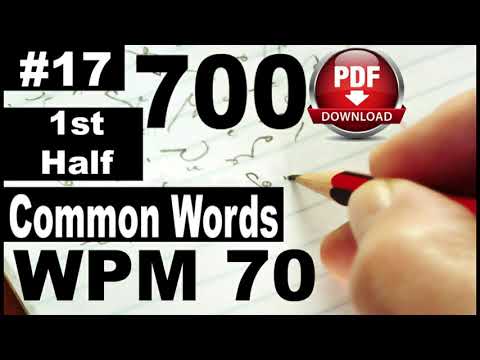 700 Common Words I Exercise No. 17 First Half I I Speed 70 I by farooqlatif @farooqstenographer