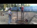 Самодельная буровая установка для бурение скважины под сваи, забор. Homemade drilling rig .