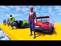 Spiderman CARS Race Challenge with SUPERHEROES - GTA V MODS