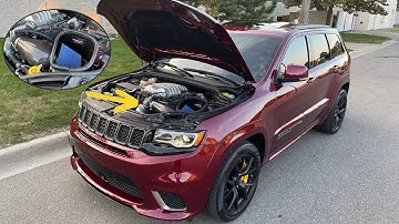 INSTALLING A CARBON FIBER COLD AIR INTAKE IN MY TRACKHAWK + I RACED A LAMBORGHINI URUS!