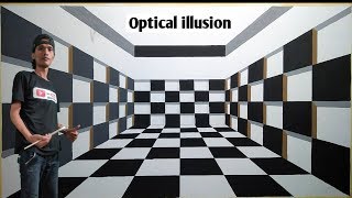 OPTICAL ILLUSION 3D WALL PAINTING | MURAL DINDING 3D | 3D WALL DECORATION EFFECT