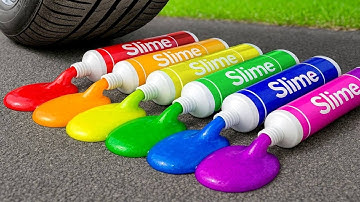 Crushing Experiments! Car vs Giant Slime ToothPaste & Crunchy Things With Coca-Cola, Sprite ASMR