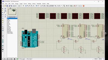 Scrolling text displays board with Arduino UNO | Simulation | Dot matrix LED interfacing