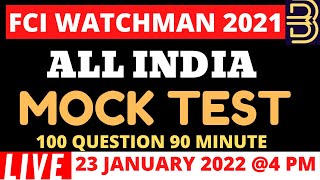 FCI Watchman Full Mock Test - 01 | FCI Watchman Selection Series | 120 Question | @BANKING BLOG