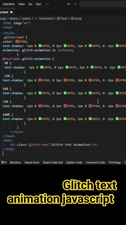 Glitch text animation Javascript #Javascript #animation #animation ...