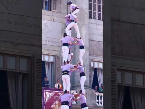 Traditional Catalan Culture Building A Castell Shorts Catalonia Castell