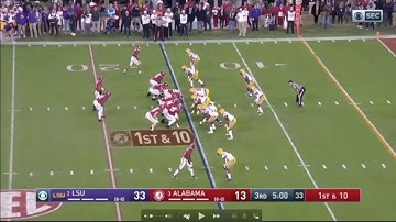 Alabama rail route for critical TD to stay in the game.