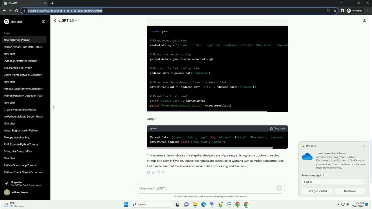 Parsing splicing and structuring nested strings to list in Python - YouTube
