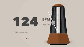 Metronome 124 BPM | 2/4 | 10 Minutes