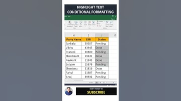 Conditional formatting - text that contains option #msexcel