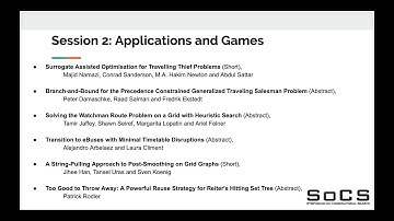 Session 2: Applications and Games