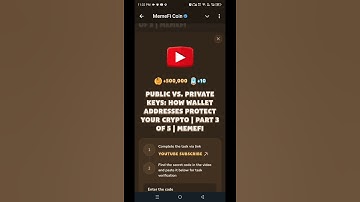 Public vs. Private Keys: How Wallet Addresses Protect Your Crypto| Part 3| Memefi Youtube Video Code