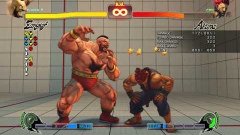 SF4: Zangief 546 Stun Combo vs. Akuma