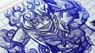 ✍️ Dibujando a Luffy Gear 5 ✨ con bolígrafo | DrawZec