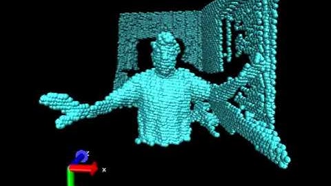 Kinect depth movie  (using blobs as depth pixels)