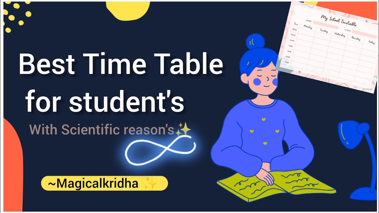 Time table for school students | Best study slot's |Time table with ...