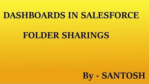 Sharing Reports And Dashboards In Salesforce || By Santosh