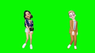 girl and boy green screen cartoon dance video vfx croma key green screen cartoon animation dance vdo