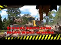 Demoing a old farm house with a excavator and some amazing camera angles and shots