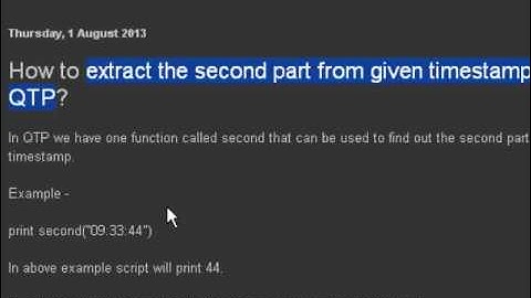 extract the second part from given timestamp date in QTP