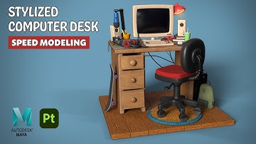 Stylized Computer Desk | Autodesk Maya + Substance 3D Painter