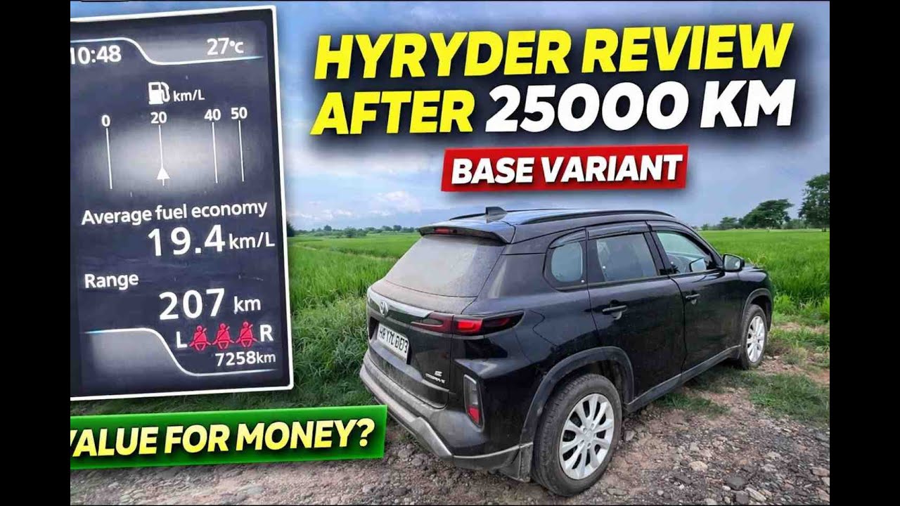 Toyota Hyryder : 25000 Km Features Walkaround!…(Base E Variant Reality)  #hyryder #review