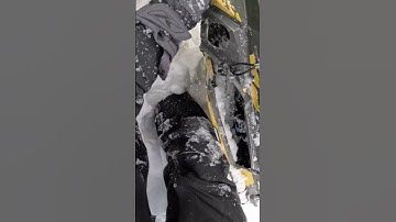 Smashing into the Only tree on the mountain side 😅 #snowmobile #reels #snow #shorts #fyp