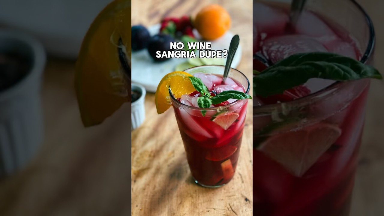 Healthy No Alcohol Sangria Dupe #shorts #food #drink #summer #recipe #tea #foodie