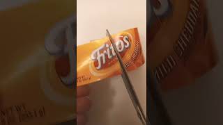 cutting a Fritos mild cheddar dip label #cuttingskills  #shortsyoutube  #cutting #youtubeshorts