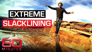 World's best 'extreme slackliner' tackles death-defying canyon walk | 60 Minutes Australia