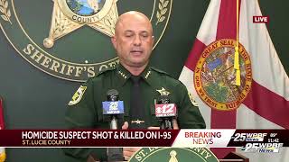 LIVE: West Palm Beach murder suspect killed during I-95 stand-off in St. Lucie County