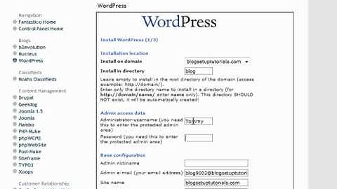 Wordpress Blog Setup Tutorials: 7 of 20 Installing WordPress