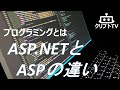プログラミングとは① ASP.net とASPの違い【3分動画　ASPとASP.netについて、プログラミングとは、拡張性、言語、パフォーマンス、安定性、生産性が違う】