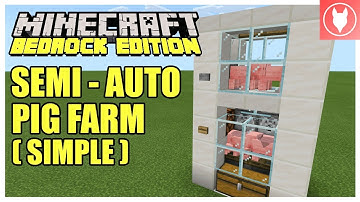 Minecraft Bedrock - Semi - Automatic Pig Farm Tutorial ( Xbox / MCPE / Windows 10 / Switch )