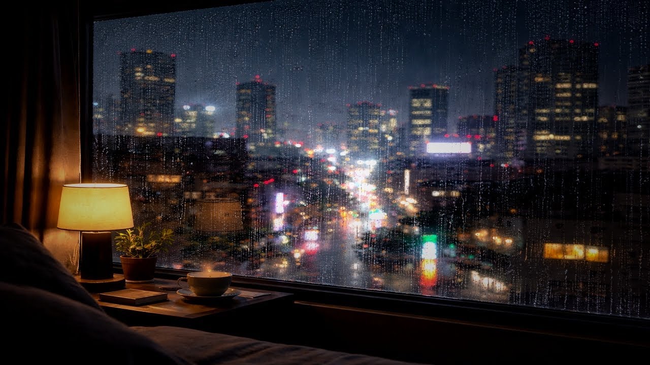 Rainy Tokyo Night 🌧️ | Urban Window Ambience & City Lights