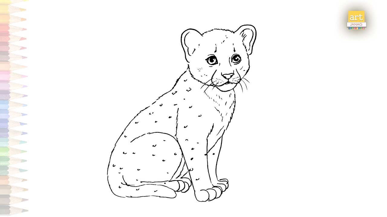 Cute baby Cheetah drawing | Cute drawings | How to draw baby Cheetah