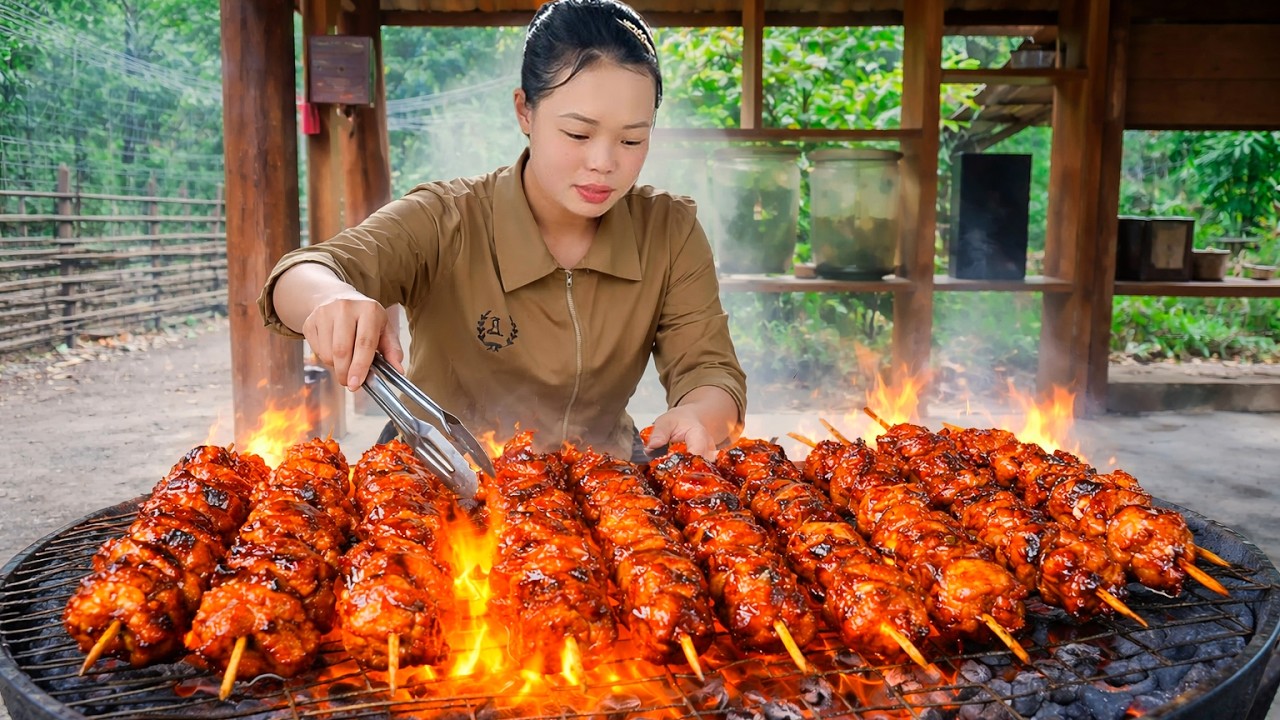 Homemade Grilled Meat Skewers with Special Sauce Best Ever | Delicious Grilled Meat | Simple Life