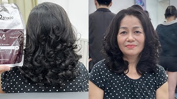 Hướng dẫn cắt tóc lỡ tầng cao, uốn tóc xoăn trung tuổi