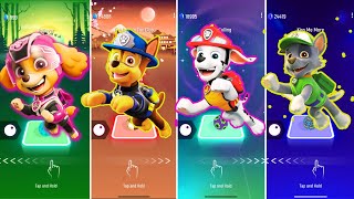 Paw Patrol Pups Party at Tiles Hop EDM Rush Episode SKYE 🆚 MARSHALL 🆚 CHASE 🆚 ROCKY