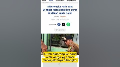 Lurah di dorong ke parit karena copot marka jalan#beritaviral #beritaterkini #kabarterbaru #medan